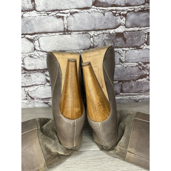 Loeffler Randall Grey Leather Suede Tall Riding Heel Boots Women Sz 8.5B US/39EU - Picture 10 of 16